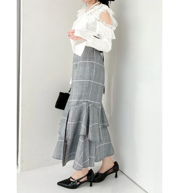 dazzlin「【再生産/新色追加】バックレースアップアシメマーメイドスカート」|スカート|