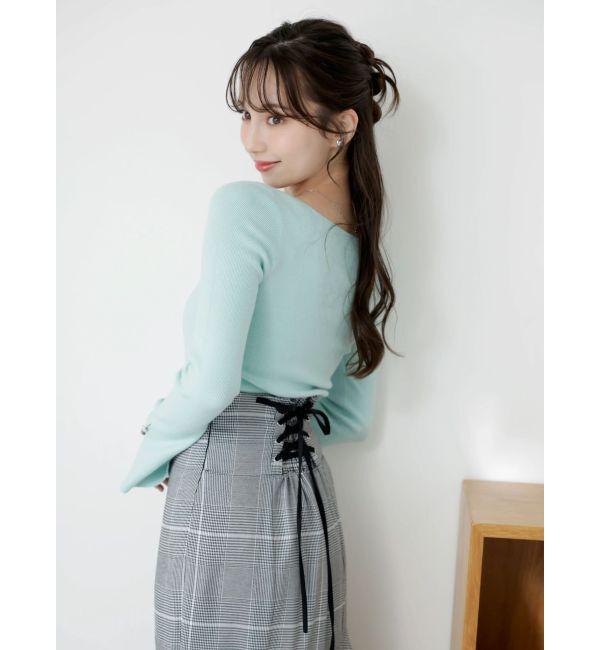 dazzlin「【再生産/新色追加】バックレースアップアシメマーメイドスカート」|スカート|