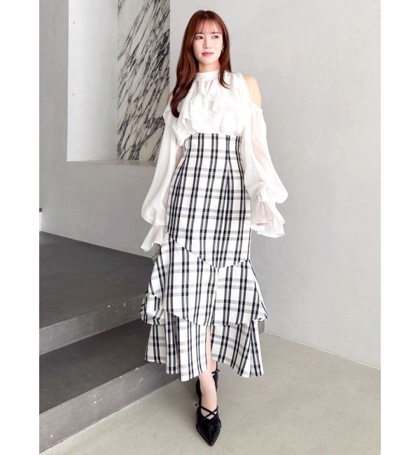 dazzlin「【再生産/新色追加】バックレースアップアシメマーメイドスカート」|スカート|