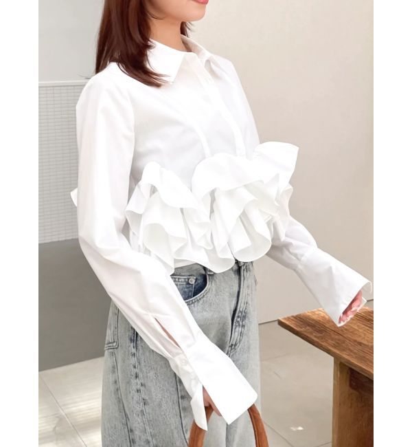 dazzlin「ウェーブフリルショートシャツ」|シャツ・ブラウス|