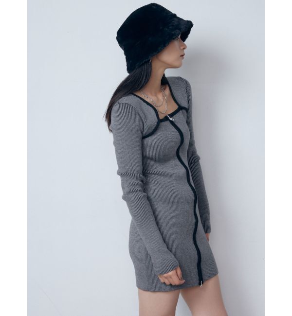 EMODA「プレーティングリブジップワンピース」|ワンピース|