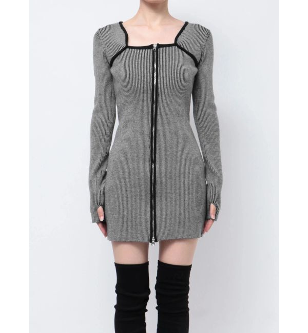 EMODA「プレーティングリブジップワンピース」|ワンピース|