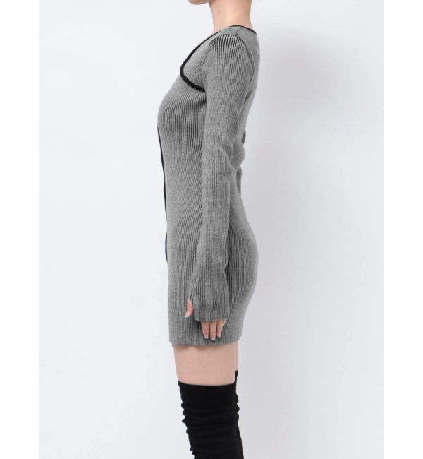 EMODA「プレーティングリブジップワンピース」|ワンピース|