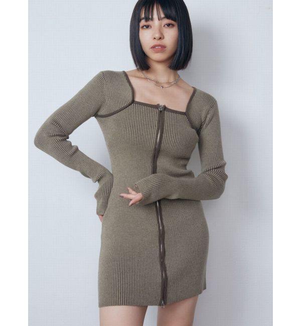 EMODA「プレーティングリブジップワンピース」|ワンピース|