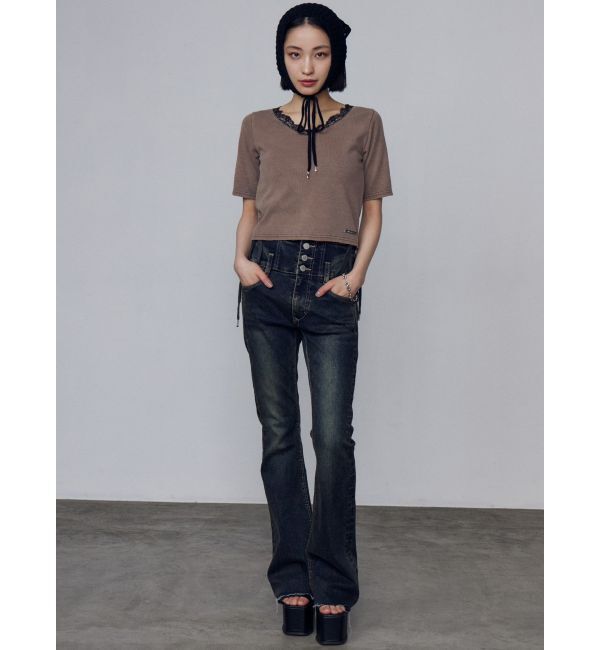 EMODA「リブクラッシュレーストップス」|Tシャツ・カットソー|