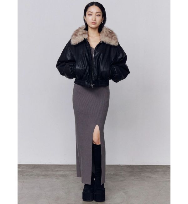 EMODA「フロントボタンリブニットワンピース」|ワンピース|