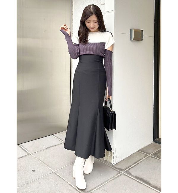 MERCURYDUO「バイカラータイトニット」|ニット・セーター|