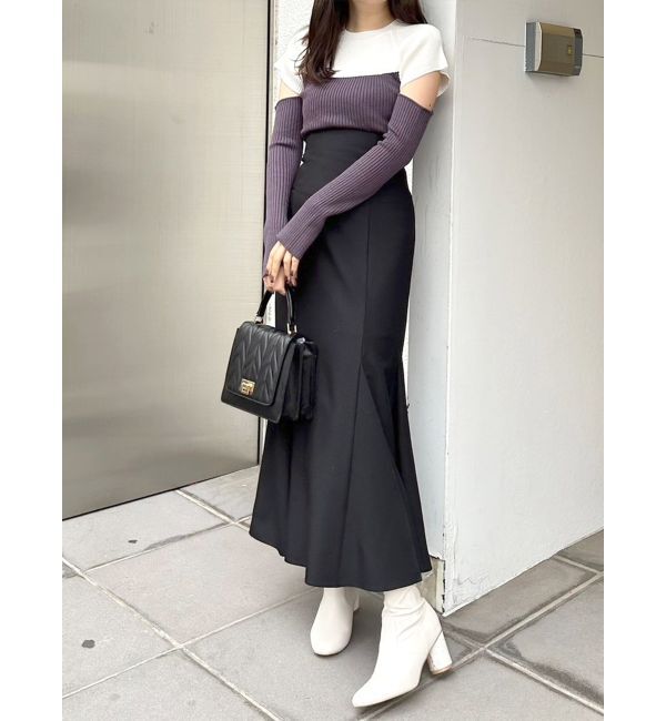 MERCURYDUO「バイカラータイトニット」|ニット・セーター|