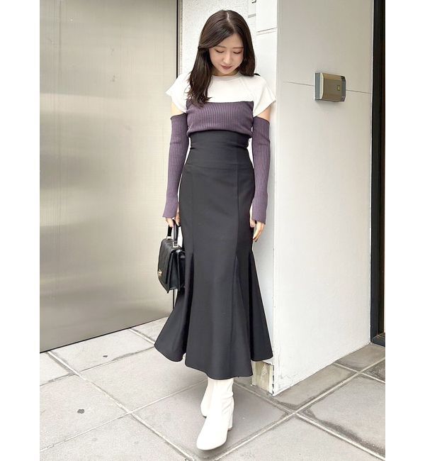 MERCURYDUO「バイカラータイトニット」|ニット・セーター|