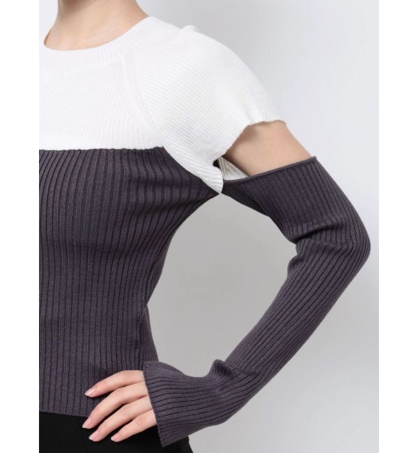 MERCURYDUO「バイカラータイトニット」|ニット・セーター|