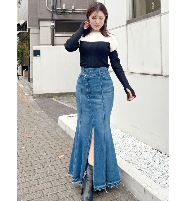 MERCURYDUO「バイカラータイトニット」|ニット・セーター|