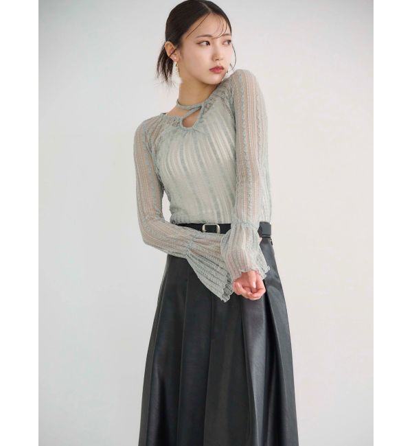 MERCURYDUO「ストレッチレースカットソー」|Tシャツ・カットソー|