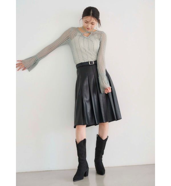 MERCURYDUO「ストレッチレースカットソー」|Tシャツ・カットソー|