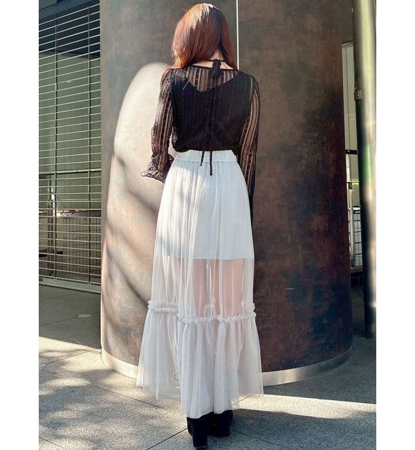 MERCURYDUO「ストレッチレースカットソー」|Tシャツ・カットソー|