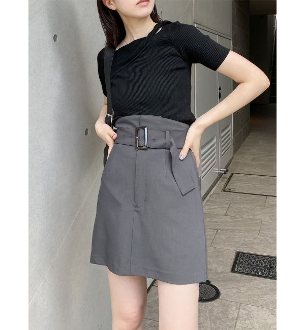 MURUA「ハイウエストベルトミニスカート」|スカート|