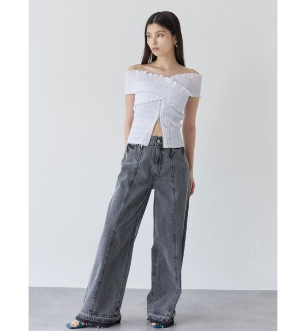 MURUA「シャーリングオフショルブラウス」|シャツ・ブラウス|