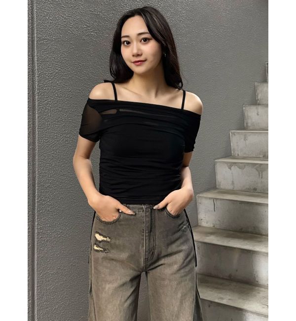 MURUA「タックドロストシアートップス」|Tシャツ・カットソー|