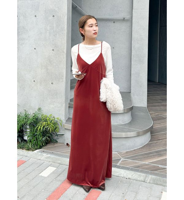 Ungrid「ベロアキャミワンピース」|ワンピース|レッド