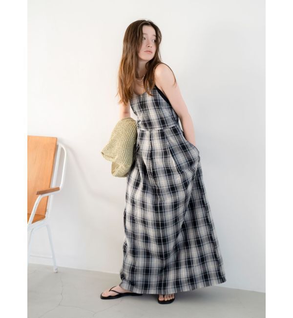 Ungrid「コクーンチェックキャミワンピース」|ワンピース|