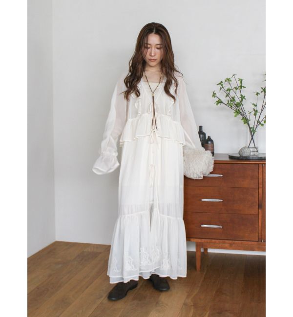 Ungrid「フリルデザインエンブロイダリーワンピース」|ワンピース|