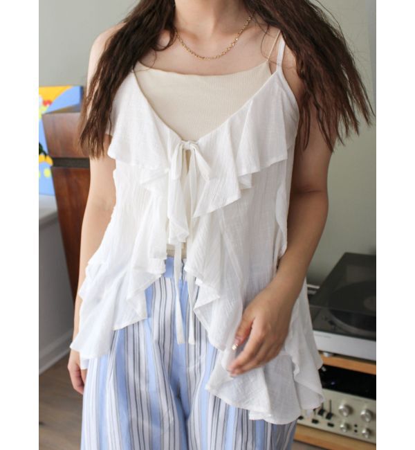 Ungrid「コットンフリルキャミ」|キャミソール|