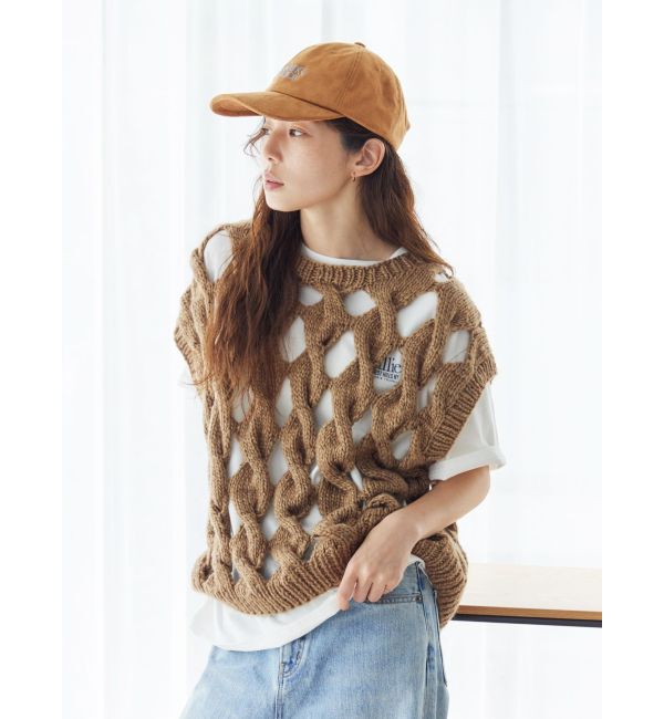 Ungrid「フェイクスウェードロゴキャップ」|キャップ・キャスケット|