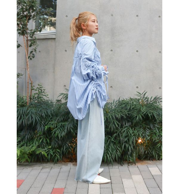 Ungrid「ギャザーデザインルーズシャツ」|シャツ・ブラウス|