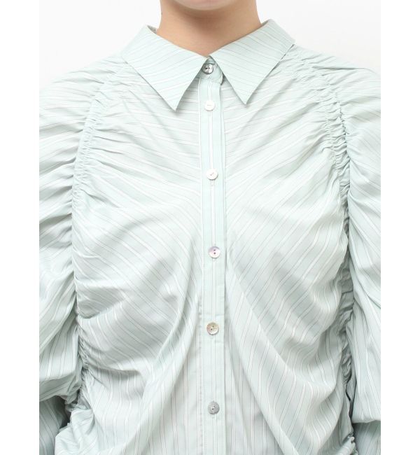 Ungrid「ギャザーデザインルーズシャツ」|シャツ・ブラウス|