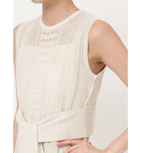 LAGUNAMOON「ストライプメッシュニットワンピース」|ワンピース|