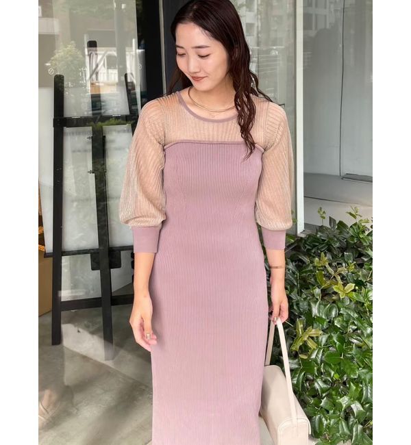 LAGUNAMOON「ドッキングベアニットワンピース」|ワンピース|