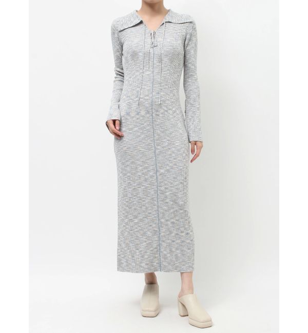 LAGUNAMOON「リボンカラーネックニットワンピース」|ワンピース|