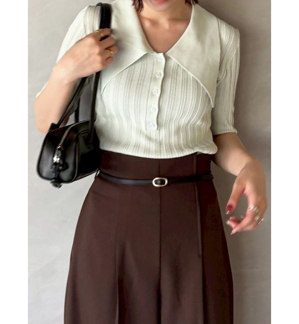 LAGUNAMOON「【機能性アイテム】ウォッシャブルビックカラーニットプルオーバー」|ニット・セーター|