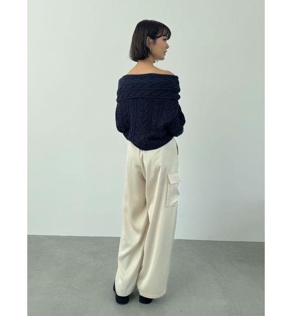 LAGUNAMOON「サテンカーゴワイドパンツ」|カーゴ|