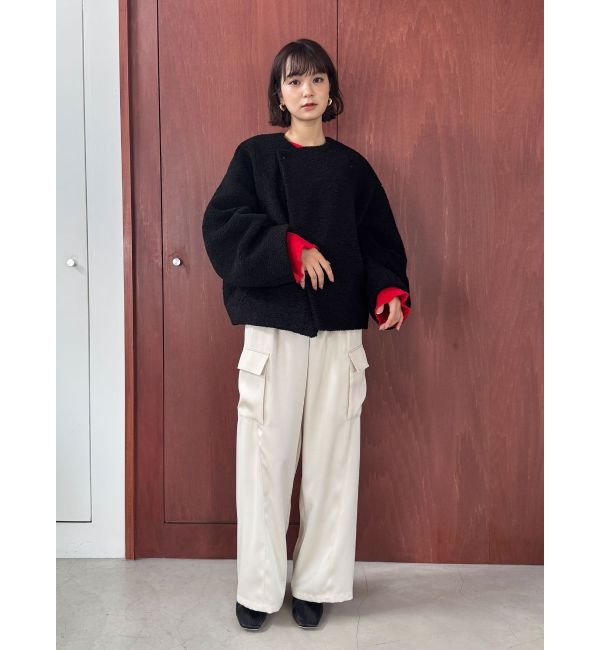 LAGUNAMOON「サテンカーゴワイドパンツ」|カーゴ|