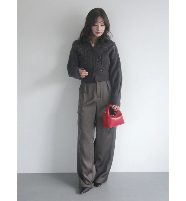 LAGUNAMOON「サテンカーゴワイドパンツ」|カーゴ|