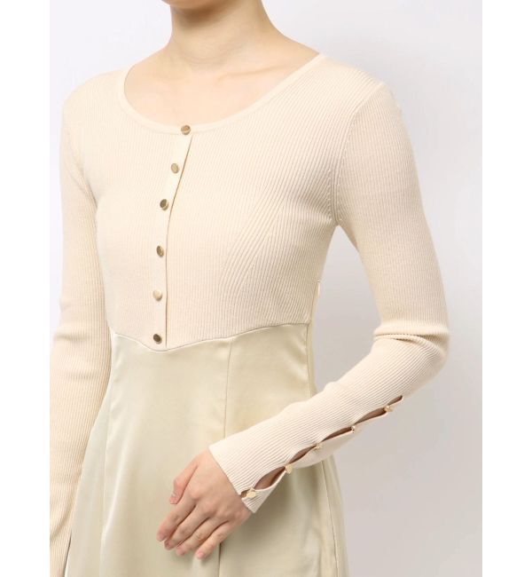 LAGUNAMOON「ボタンニットドッキングナローワンピース」|ワンピース|