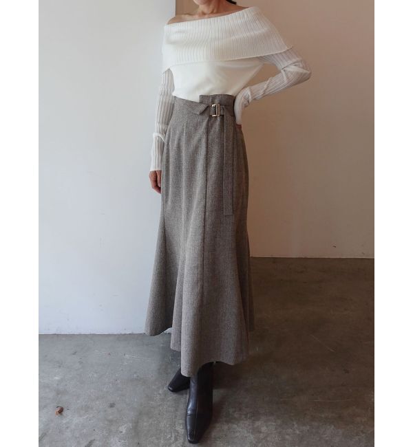 LAGUNAMOON「ネップツイードラペルマーメイドスカート」|スカート|