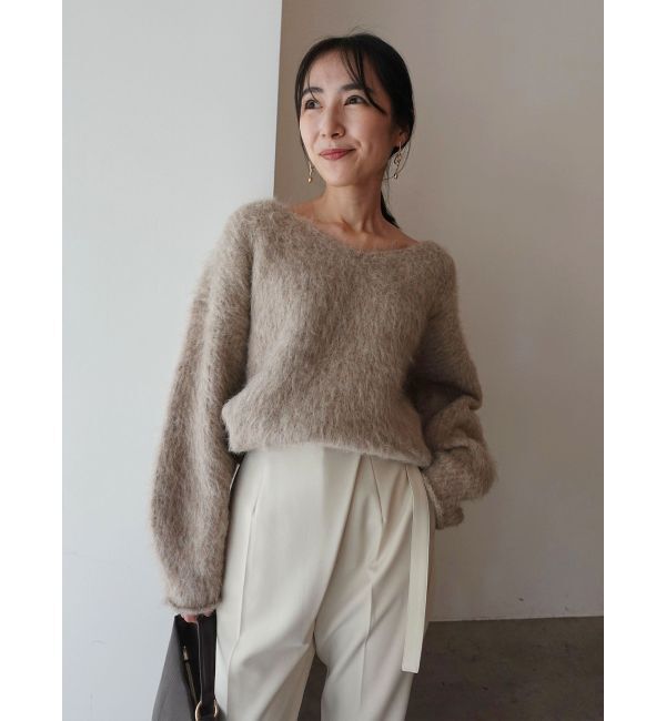 LAGUNAMOON「アルパカシャギーVネックニットプルオーバー」|ニット・セーター|