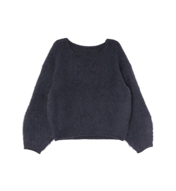 LAGUNAMOON「アルパカシャギーVネックニットプルオーバー」|ニット・セーター|ネイビー