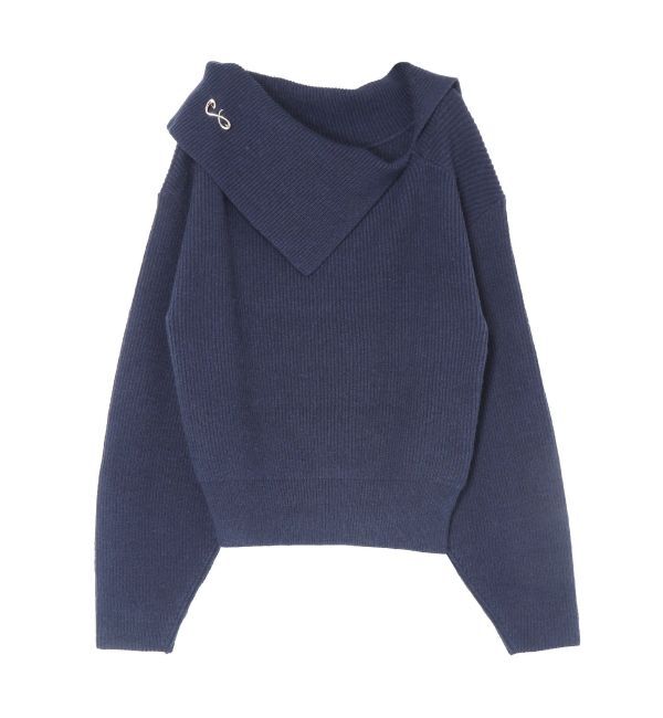 LAGUNAMOON「アシンメトリーカラーニットプルオーバー」|ニット・セーター|