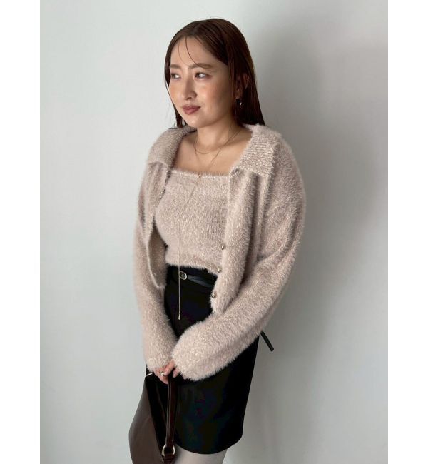 LAGUNAMOON「ヘアリーラメアンサンブル」|カーディガン|