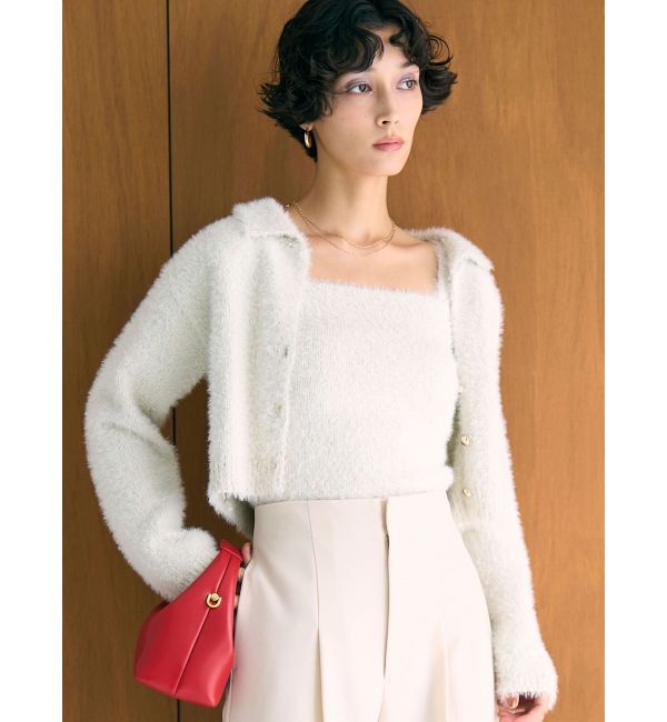 LAGUNAMOON「ヘアリーラメアンサンブル」|カーディガン|