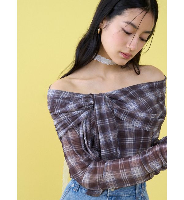 LAGUNAMOON「オフショルチュールタイブラウス」|Tシャツ・カットソー|