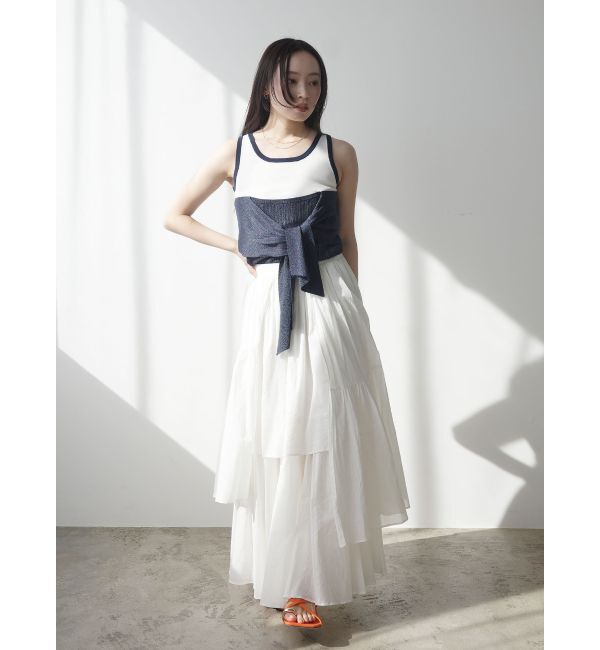 LAGUNAMOON「アシメティアードコットンスカート」|スカート|