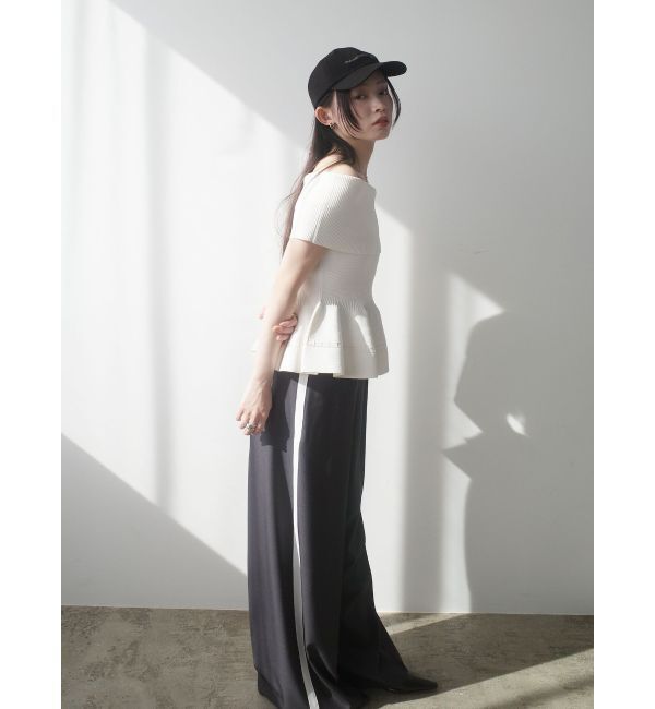 LAGUNAMOON「ペプラムオフショルニットプルオーバー」|ニット・セーター|