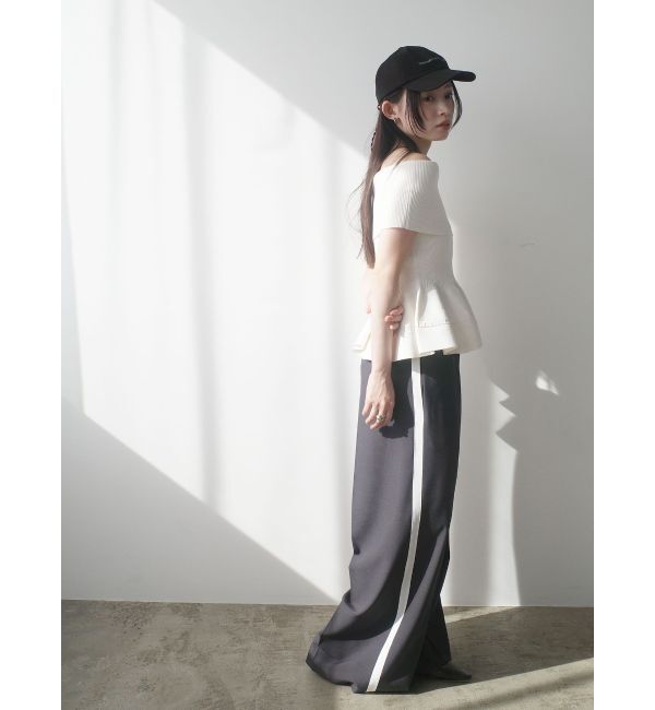 LAGUNAMOON「ペプラムオフショルニットプルオーバー」|ニット・セーター|