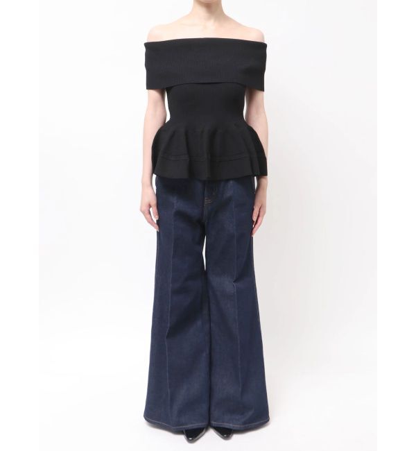 LAGUNAMOON「ペプラムオフショルニットプルオーバー」|ニット・セーター|