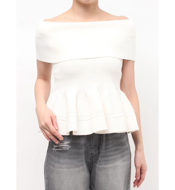 LAGUNAMOON「ペプラムオフショルニットプルオーバー」|ニット・セーター|