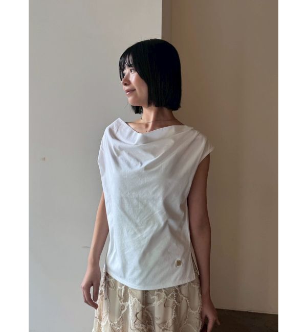 LAGUNAMOON「【接触冷感】オフショルドレープカットトップス」|Tシャツ・カットソー|