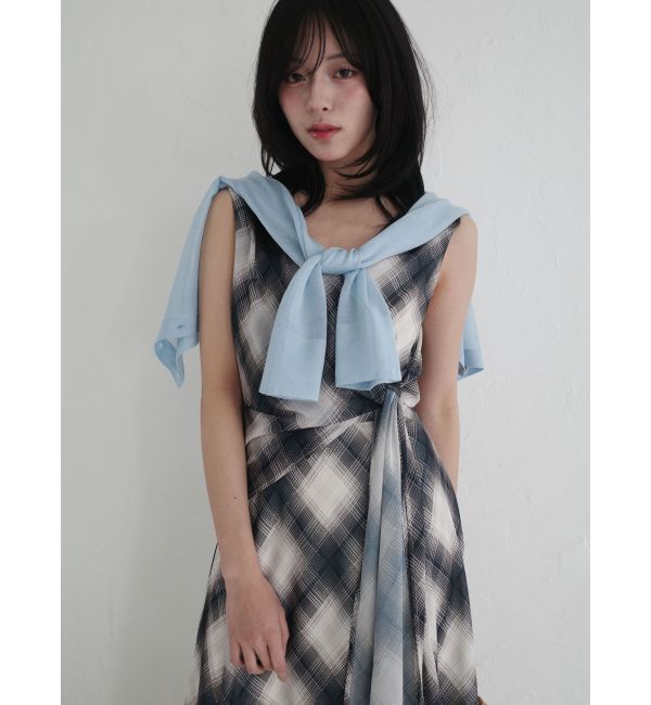 LAGUNAMOON「ノットカシュクールチェックワンピース」|ワンピース|